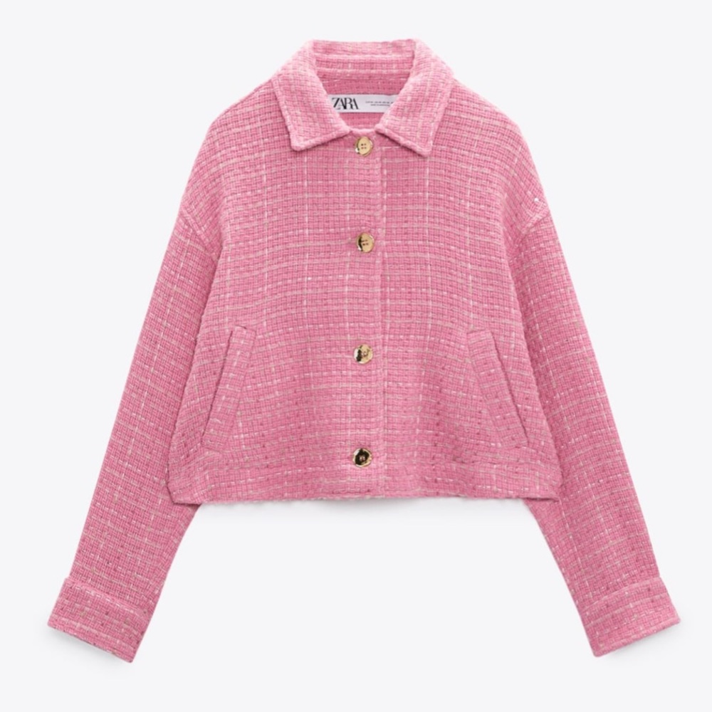 SOLD NWT Zara Pink Tweed Jacket (XS)